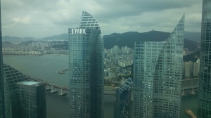 Busan, on the south eastern shore. Skyscrapers are architectural wonders. 